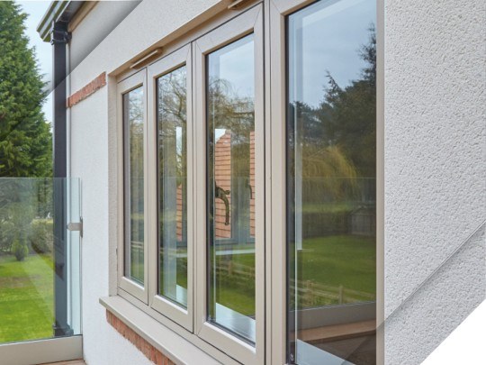 Halo System 10 flush casement window in a neutral frame colour